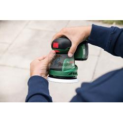 Levigatrice orbitale a batteria Bosch UniversalOrbit18V-20 da 125 mm, 23000 orbite/minuto, 1 batteria da 2 Ah, 18 V agli ioni di litio.    