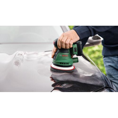 Levigatrice orbitale a batteria Bosch UniversalOrbit18V-20 da 125 mm, 23000 orbite/minuto, 1 batteria da 2 Ah, 18 V agli ioni di litio.    