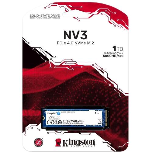 SSD Kingston NV3 1TB Kingston SNV3S/1000G M.2 PCIe 4.0 NVMe mod.  SNV3S/1000G EAN 740617344790