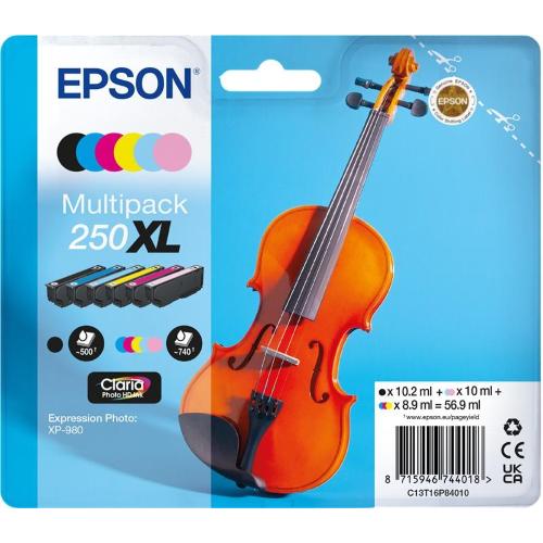 ORIGINALE Epson Multipack nero / ciano / magenta / giallo / ciano (chiaro) / C13T16P84010 250 XL ~4200 Pagine C13T16P84010 250 XL EAN 8715946744018