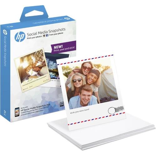ORIGINALE HP Carta Bianco W2G60A Social Media Snapshots Carta fotografica, 10x13cm, g/mÂ², 25 fogli, semi brillante, autoadesiva W2G60A Social Media Snapshots EAN 2200000029881