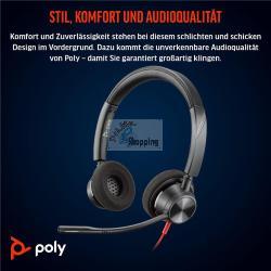 ORIGINALE HP Poly Accessori per computer nero 8X220AA Blackwire 3220 USB-C Cuffie stereo Poly Blackwire 3320 con connettore USB-C, certificate per Microsoft Teams + adattatore USB-C/A 8X220AA Blackwire 3220 USB-C EAN 197498429106