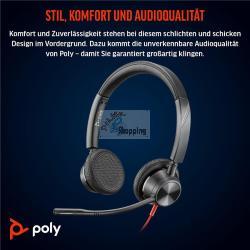 ORIGINALE HP Poly Accessori per computer nero 8X222AA Blackwire 3325 USB-C Cuffie stereo Poly Blackwire 3325 con connettore USB-C, certificate per Microsoft Teams + spina da 3,5 mm + adattatore USB-C/A 8X222AA Blackwire 3325 USB-C EAN 197498429168