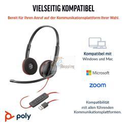ORIGINALE HP Poly Accessori per computer nero 8X228A6 Blackwire 3220 USB-C Cuffie Poly Blackwire 3220 stereo USB-C + adattatore USB-C/A (sfuse) 8X228A6 Blackwire 3220 USB-C EAN 197498433073