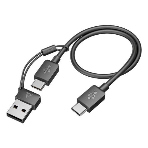 ORIGINALE HP Poly Accessori per computer nero 9T9J3AA Voyager Focus 2 Poly Voyager Focus 2 USB-C-C Headset +USB-C/A Adapter 9T9J3AA Voyager Focus 2 EAN 198122157211