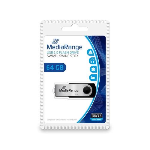 ORIGINALE MediaRange Accessori per computer nero / Argento MR912 USB-Flash-Laufwerk mod. MR912 USB-Flash-Laufwerk EAN 4260283112258