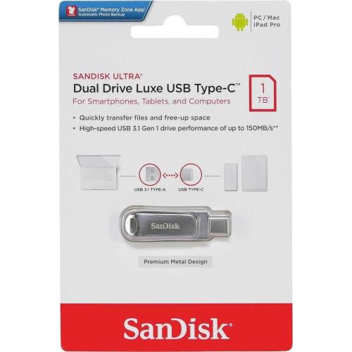 SanDisk Ultra Dual Drive Luxe USB 1TB Silver mod. SDDDC4-1T00-G46