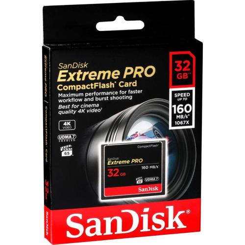 SANDISK EXTREME PRO CF 32GB 160MB/S SDCFXPS-032G-X46 MOD. SDCFXPS-032G-X46 EAN 0619659102432