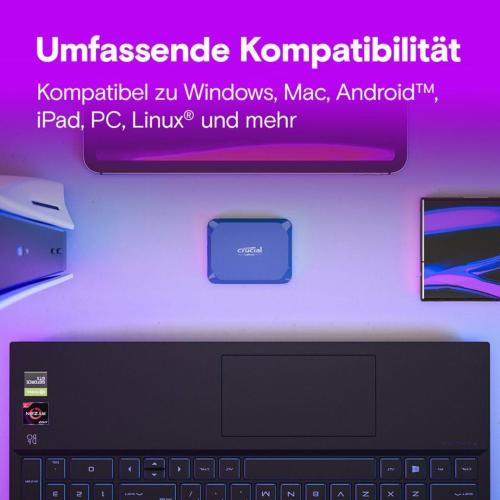 CRUCIAL X10 4TB PORTATILE SSD USB 3.2 TIPO C MOD. CT4000X10SSD9 EAN 0649528941985