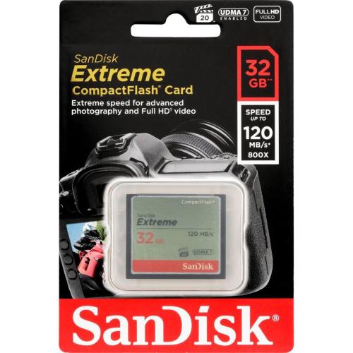 SANDISK EXTREME CF 32GB 120MB/S UDMA7 SDCFXSB-032G-G46 MOD. SDCFXSB-032G-G46 EAN 0619659123680