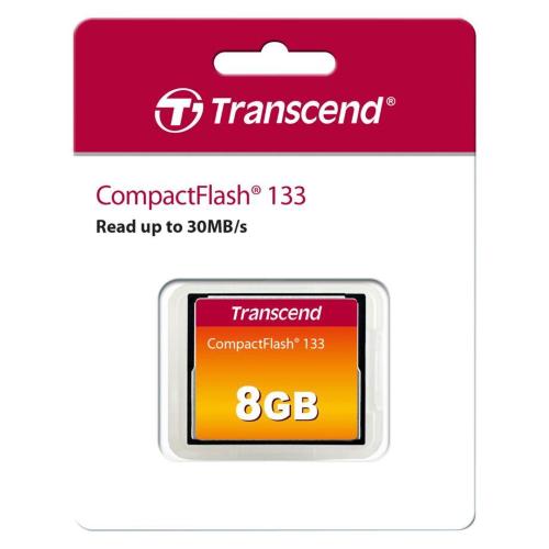 TRANSCEND COMPACT FLASH 8GB 133X MOD. TS8GCF133 EAN 0760557810322