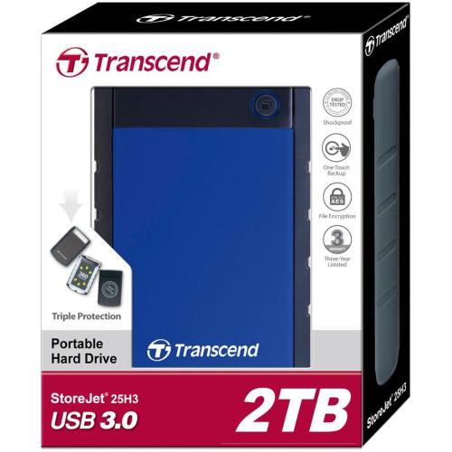 TRANSCEND STOREJET H3B 2TB 2,5 USB 3.0 MOD. TS2TSJ25H3B EAN 0760557828129
