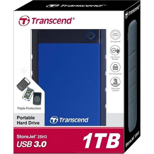 TRANSCEND STOREJET H3B 1TB 2,5 USB 3.0 MOD. TS1TSJ25H3B EAN 0760557828112