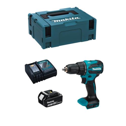 Trapano a Percussione MAKITA DHP490RFJ1 (1 x 3,0Ah + DC18RC + MAKPAC 2)
