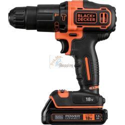 Black+Decker BDCHD18K Trapano Avvitatore a Percussione 18V con valigetta