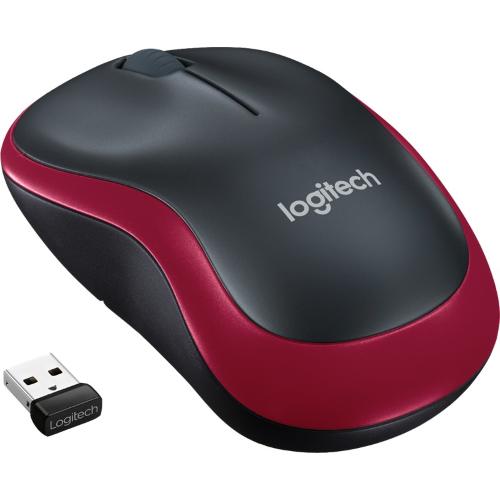 Logitech M185 Mouse Wireless Rosso