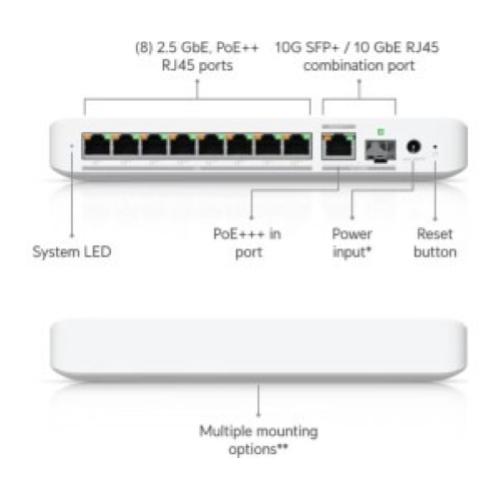Ubiquiti UniFi Flex 2.5G PoE USW-Flex-2.5G-8-PoE Switch 10 Porte