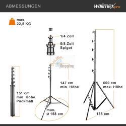 WALIMEX PRO JUMBO AIR 600CM LAMPENSTATIV MOD. 1017362 EAN 4250234573627