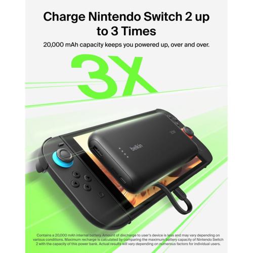 BELKIN GAMING POWERBANK 20000MAH 30W INTEGR.USB-C CAVO ENA013HQBK MOD. ENA013HQBK EAN 0745883925407