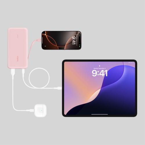 BELKIN POWERBANK 20.000MAH PINK 30W INTEGR.USB-C KAB. BPB024HQPK MOD. BPB024HQPK EAN 0745883898954