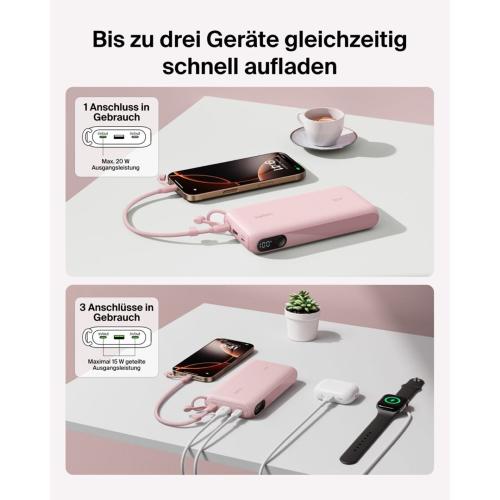 BELKIN POWERBANK CON DISPLAY 20W 20.000MAH USB-C ROSA BPB028HQPK MOD. BPB028HQPK EAN 0745883916276