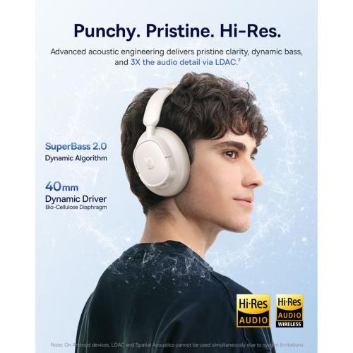 BASEUS BASS BH1 NC WIRELESS ANC STARLIGHT OFF-WHITE MOD. A0203702 EAN 6932172697006