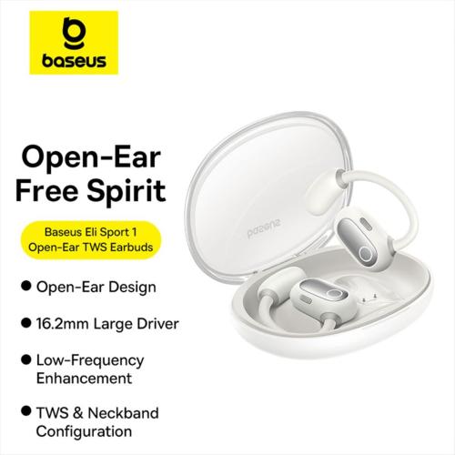 BASEUS ELI SPORT 1 OPEN-EAR TWS EARBUDS BIANCO MOD. A00064400221-00 EAN 6932172648268
