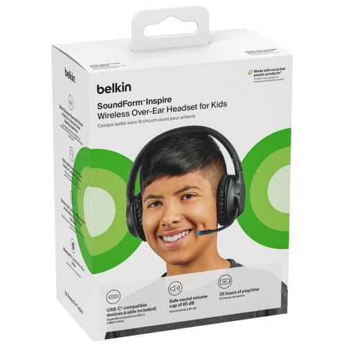 BELKIN SOUNDFORM INSPIRER ON-EAR CUFFIE BAMBINI, BLUETOOTH, NERO MOD. AUD006BTBLK EAN 0745883859474