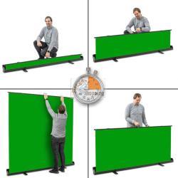 WALIMEX PRO ROLL-UP PANNELLO SFONDO 210X220CM VERDE MOD. 1023209 EAN 4056929232097