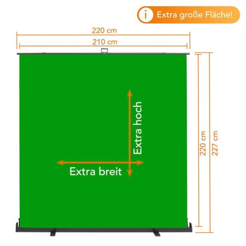 WALIMEX PRO ROLL-UP PANNELLO SFONDO 210X220CM VERDE MOD. 1023209 EAN 4056929232097