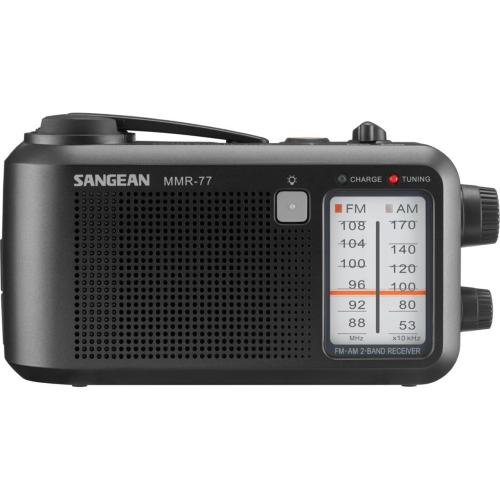 SANGEAN MMR-77 NERO OPACO RADIO EMERGENZA / MANOVELLA MOD. MMR-77 MATT BLACK EAN 4711317997339