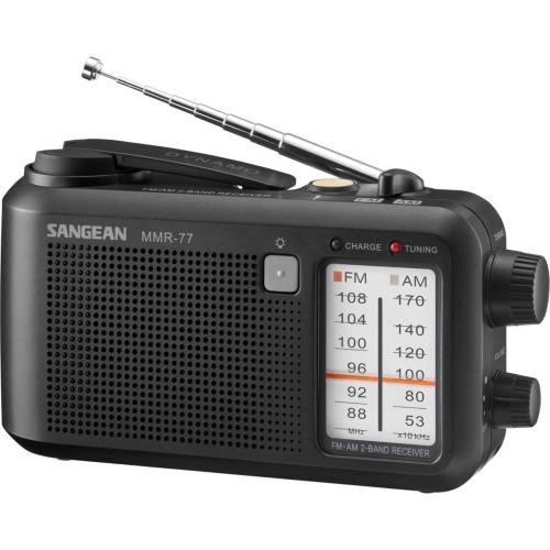 SANGEAN MMR-77 NERO OPACO RADIO EMERGENZA / MANOVELLA MOD. MMR-77 MATT BLACK EAN 4711317997339