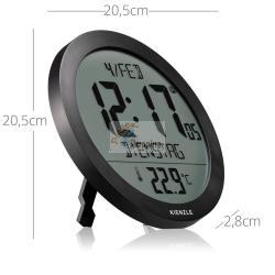 KIENZLE DCF RADIO-CONTROL. WALL CLOCK W. ROOM TEMP.DISPLAY BLACK MOD. 15360 EAN 4007922100418