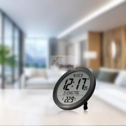 KIENZLE DCF RADIO-CONTROL. WALL CLOCK W. ROOM TEMP.DISPLAY BLACK MOD. 15360 EAN 4007922100418