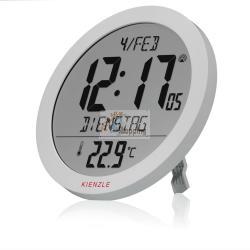 KIENZLE DCF RADIO-CONTROL.WALL CLOCK W.ROOM TEP.DISPLAY WHITE MOD. 15361 EAN 4007922100425