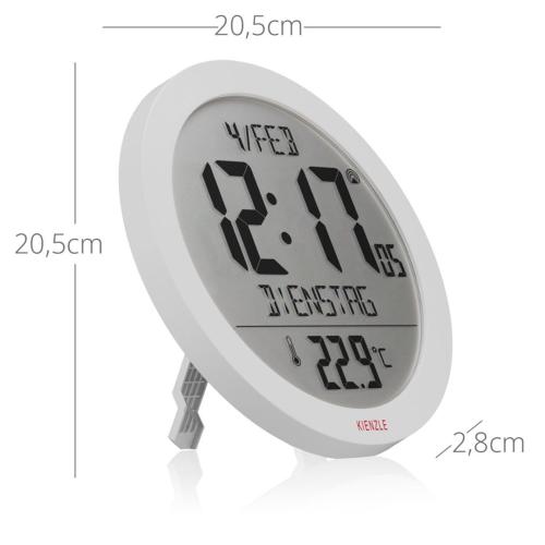 KIENZLE DCF RADIO-CONTROL.WALL CLOCK W.ROOM TEP.DISPLAY WHITE MOD. 15361 EAN 4007922100425