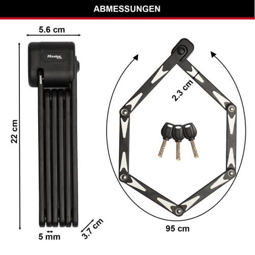 MASTER LOCK LUCCHETTO PIEGHEVOLE (VDS) CON CHIAVE 8333EURDPRO MOD. 8333EURDPRO EAN 3520190945556