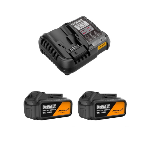 Power Set DeWALT McLaren (2 x 18V 4,0 Ah + DCB1104)