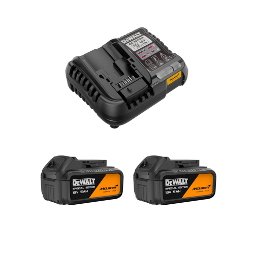 Power Set DeWALT McLaren (2 x 18V 5,0 Ah + DCB1104)