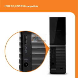 Western Digital WDBBGB0160HBK-EESN hard disk esterno 16TB, USB 3.0, nero