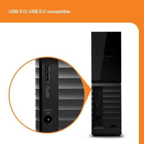 Western Digital WDBBGB0160HBK-EESN hard disk esterno 16TB, USB 3.0, nero