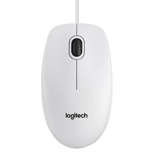 Mouse Logitech B100 - 910-003360 - 800 DPI - ottico - 3 pulsanti - bianco