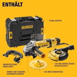 DeWalt DWE4257KT Smerigliatrice angolare 125 mm 1500W + Accessori + Custodia TSTAK