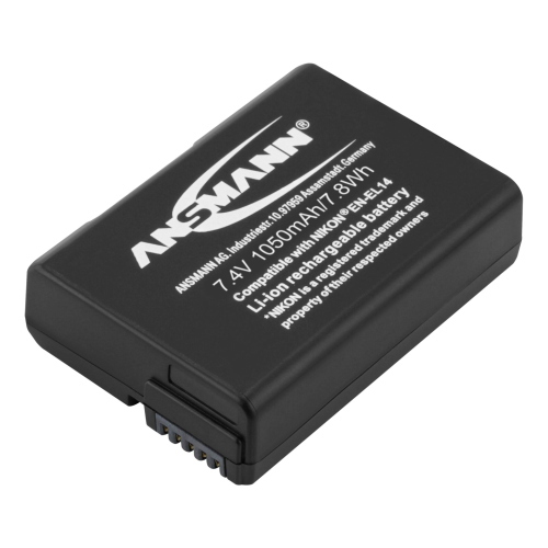 Ansmann A-Nik EN-EL14 è una batteria ricaricabile compatibile formato EN-EL14, ideale come sostituto per fotocamere Nikon.