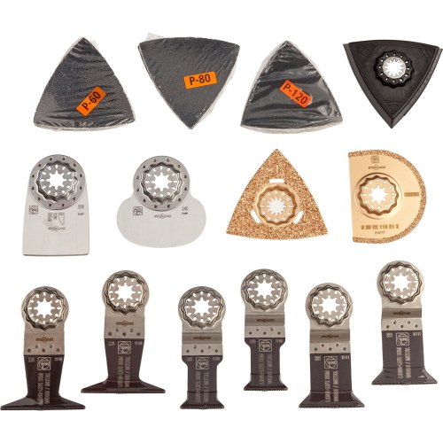 Fein Best of Starlock Renovation è un set oscillante Starlock per ristrutturazione e taglio di legno, metallo e plastica.