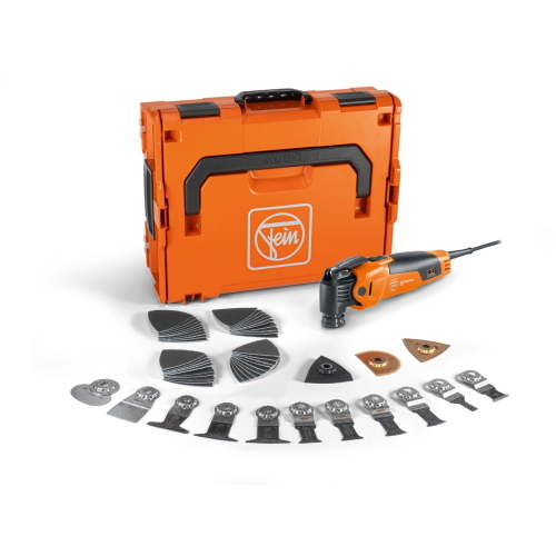 Fein MultiMaster MM 500 Selection, oscillatore multifunzione professionale per taglio, levigatura e raschiatura di precisione.