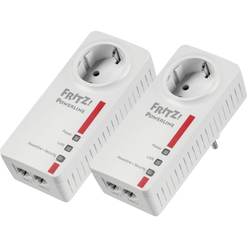 FRITZ!Powerline 1220 Set è un adattatore Powerline che estende la rete tramite impianto elettrico, ideale per FRITZ!Box.