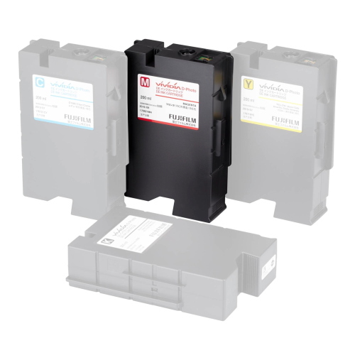 Fujifilm DE Ink Cartridge 200 ml magenta, cartuccia di inchiostro originale per stampanti a getto d'inchiostro con capacità elevata e colore magenta per stampe vivaci.