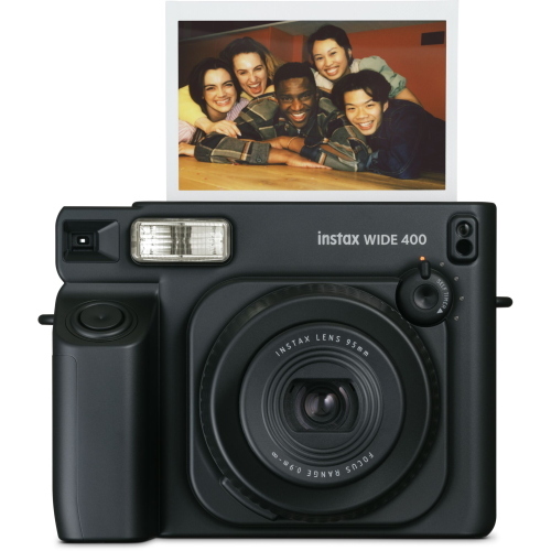 Fujifilm Instax Wide 400 nera, fotocamera istantanea per pellicole Wide, regala grandi stampe istantanee.