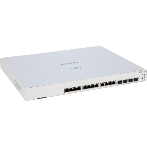 HPE Networking Instant On 1960 Switch 12p 10GBT, uno switch di rete con 12 porte 10 Gigabit Ethernet per connessioni ad alta velocità.